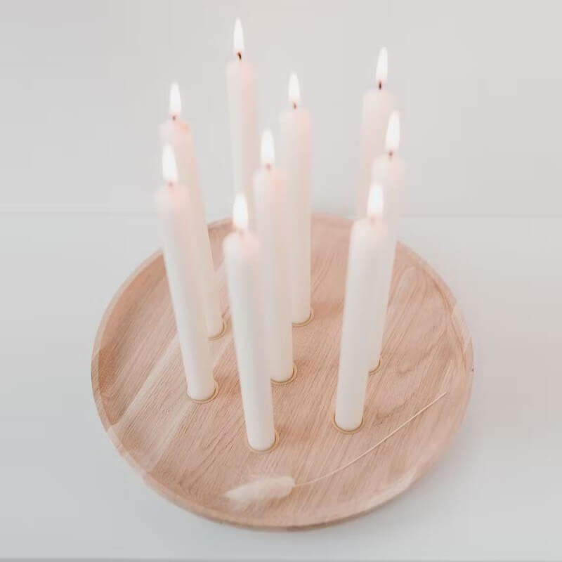 Plateau porte bougies en bois - A table - lalaome