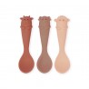 Lot 3 cuillères silicone - Ferme rose mix - Repas - lalaome